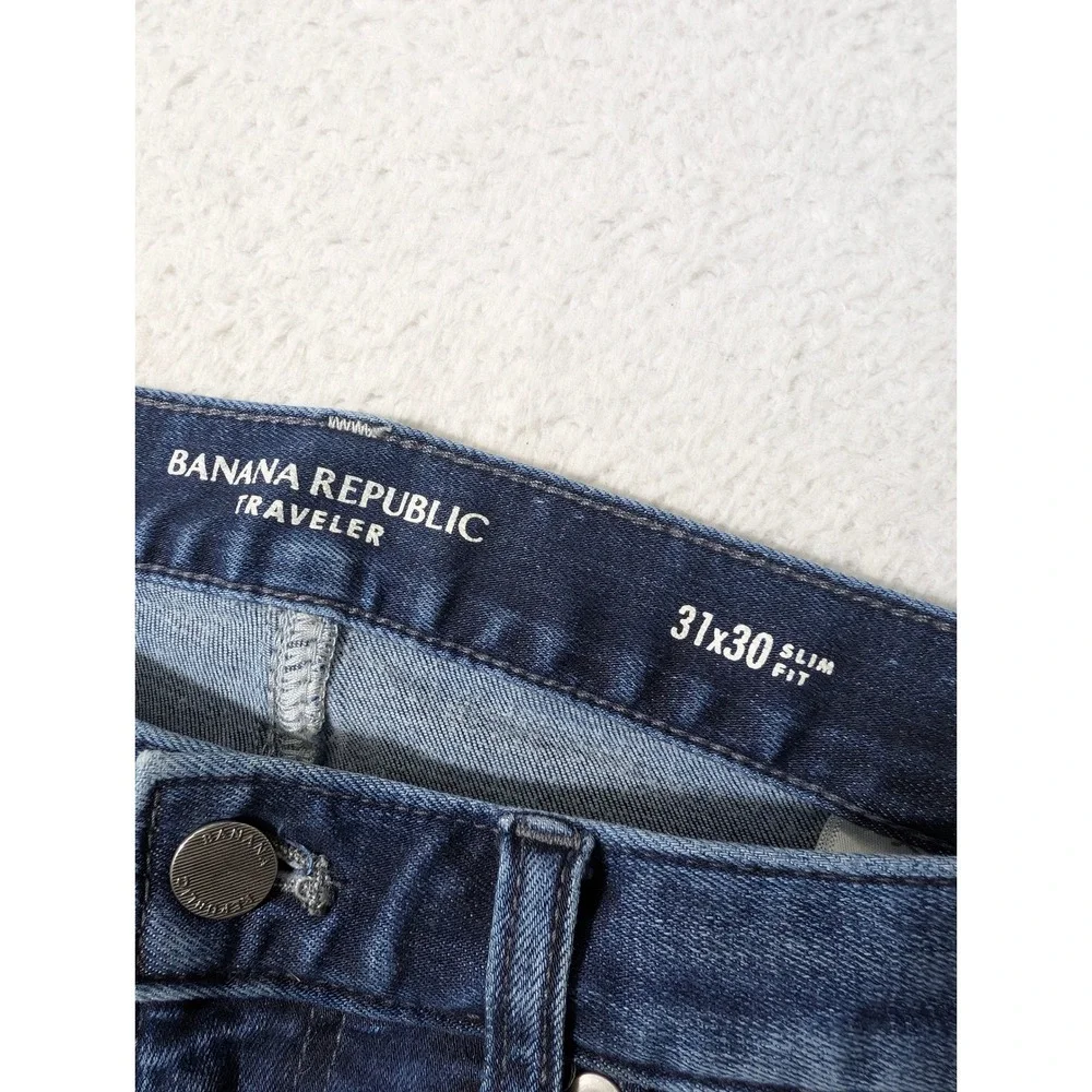 Banana Republic Traveler Jeans Mens 31x30 Blue Slim Fit Stretch Denim‎